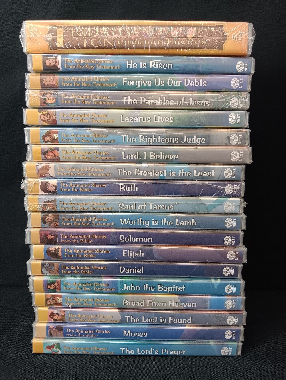 SEALED Lot of 19 DVD SET Nest Animated Stories The Bible New Testament 1 Open